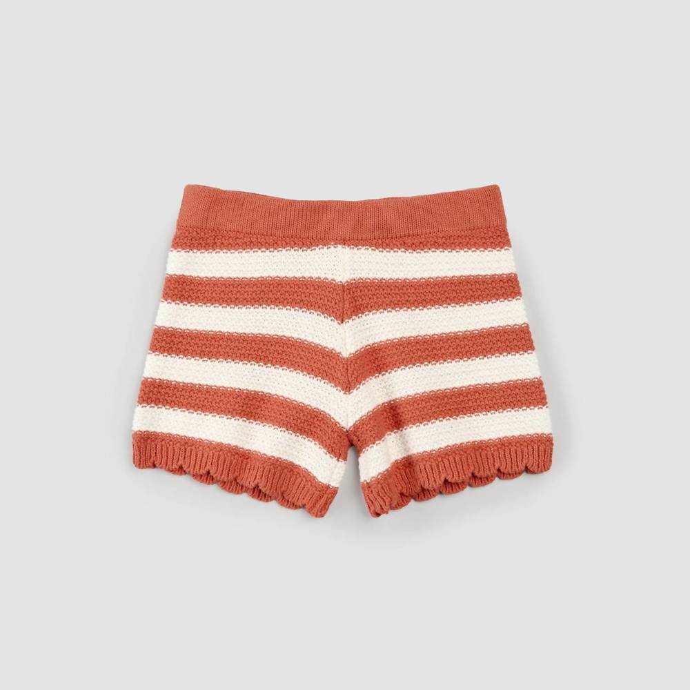 NEW MILES THE LABEL kids striped crochet shorts in multi